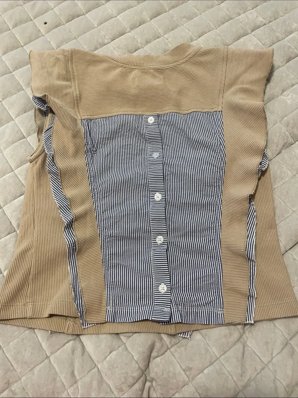 Anthropologie Beige Ruffle-Trim Knit Top - Picture 6 of 6